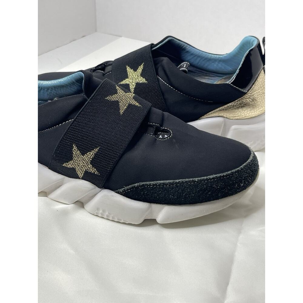 Sanangel Z-ALEXA Black Gold Star Slip-On Kids Low Top Sneakers Size 37 EUR BLack